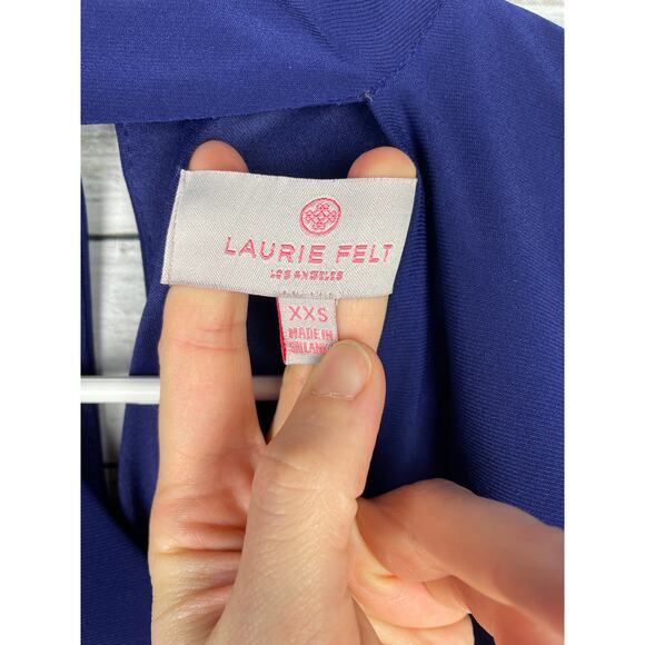 Laurie Felt Knit Top Woven Bell sleeves Sheer BLUE XXS Stretch Fairy Witchy - Picture 4 of 10